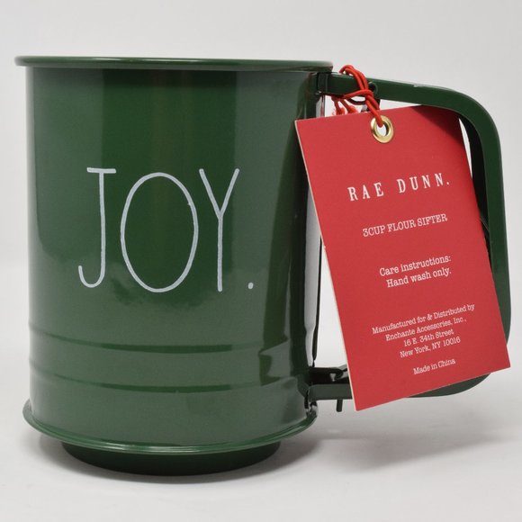 Rae Dunn Joy Flour Sifter Baking Holiday Green New Bake Kitchen Decor Cottagecor - Picture 6 of 14